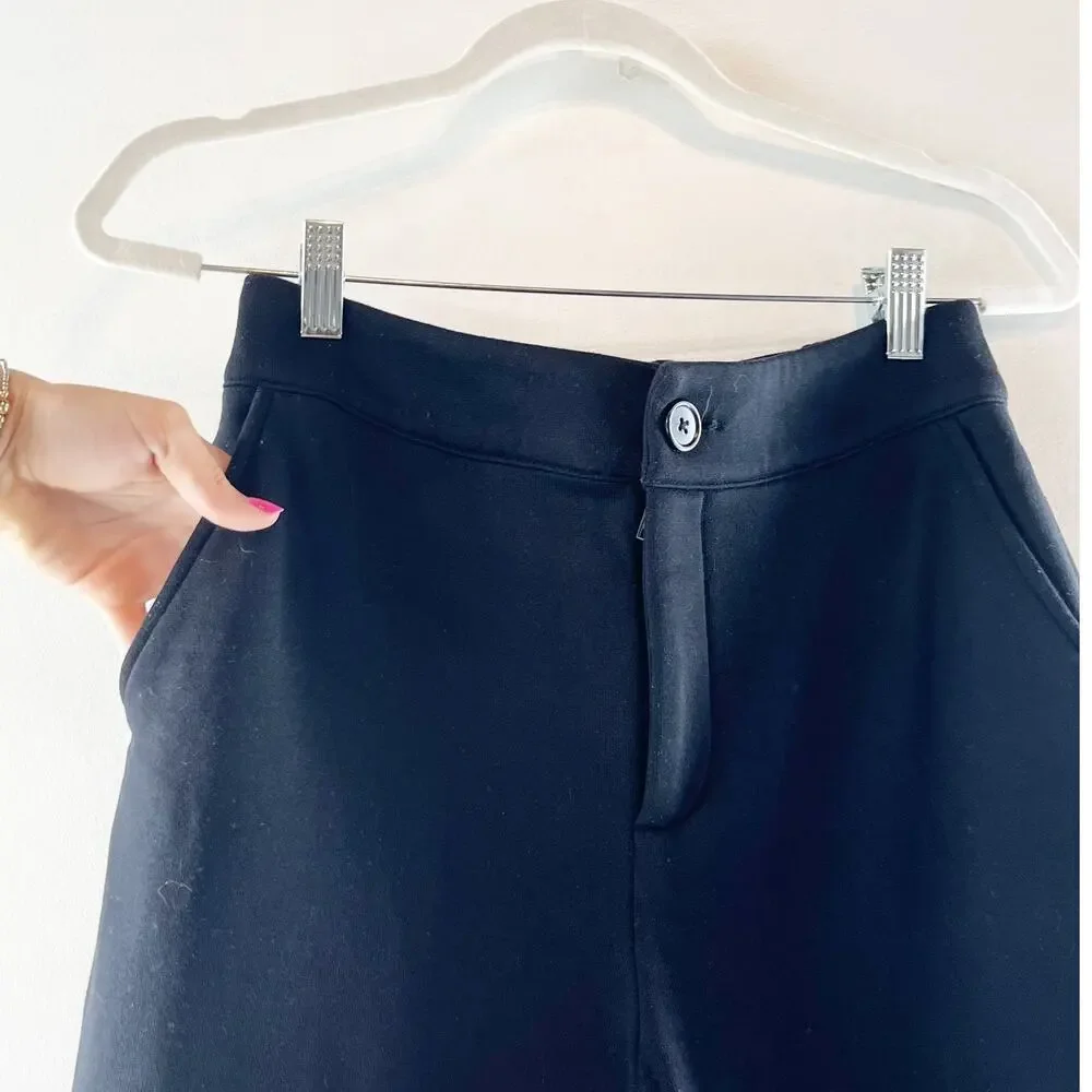Alo High-Waist Sweatpant Trouser Wide Leg Pants Black Small
